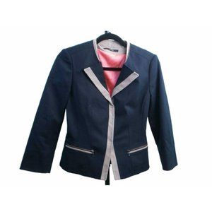 NWOT Tahari- Three Button Jacket, Dark Blue with Light Brown Edges-Size 6 US 1.0